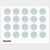 Sticker Rond Mariage rustique Boho | Bleu (Feuille)