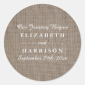 Sticker Rond Mariage Rustique Burlap (Devant)
