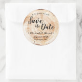 Sticker Rond Mariage rustique coupé en bois personnalisé Enregi (Sac)