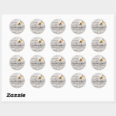 Sticker Rond Mariage Rustique Couple Prédestiné (Feuille)