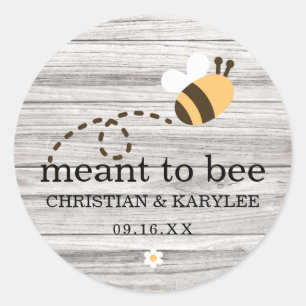Sticker Rond Mariage Rustique Couple Prédestiné