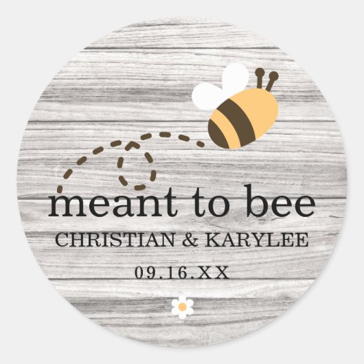 Sticker Rond Mariage Rustique Couple Prédestiné (Devant)