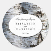 Sticker Rond Mariage rustique de Birch Tree (Devant)