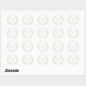Sticker Rond Mariage rustique de fleur sauvage rose vif (Feuille)