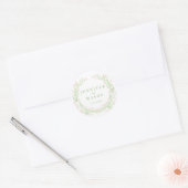 Sticker Rond Mariage rustique de fleur sauvage rose vif (Enveloppe)