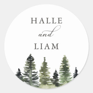 Sticker Rond Mariage rustique de pin sylvestre