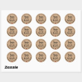 Sticker Rond Mariage Rustique de serres et baisers | Classes de (Feuille)