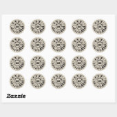 Sticker Rond Mariage rustique de tournesol de pays (Feuille)