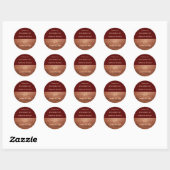 Sticker Rond Mariage rustique élégant (Feuille)