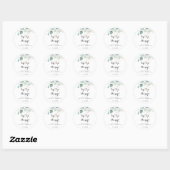 Sticker Rond Mariage Rustique Fleur Or Sip Sip Hooray Réception (Feuille)