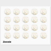 Sticker Rond Mariage rustique Fleur sauvage Favoriser Merci (Feuille)
