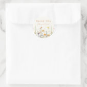 Sticker Rond Mariage rustique Fleur sauvage Favoriser Merci (Sac)