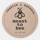 Sticker Rond Mariage Rustique Meant To Bee (Devant)