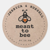Sticker Rond Mariage Rustique Meant To Bee (Devant)