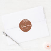 Sticker Rond Mariage rustique orange brûlé terracotta bohème (Enveloppe)