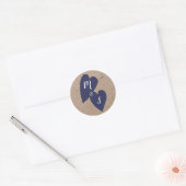 Sticker Rond Mariage rustique | Sceau d'enveloppe Kraft Monogra (Enveloppe)