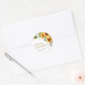 Sticker rond Mariage Rustique Sunflowers & Lavande (Enveloppe)
