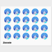 Sticker Rond Mariage Santorin (Feuille)