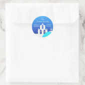 Sticker Rond Mariage Santorin (Sac)