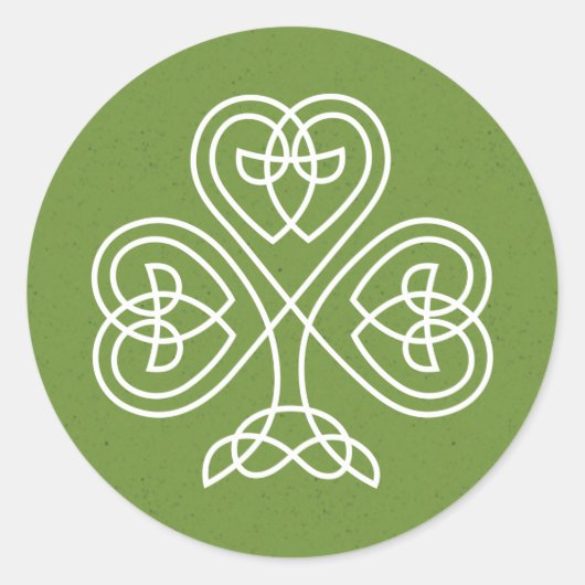 Sticker Rond Mariage Shamrock Celtic Knot (Devant)