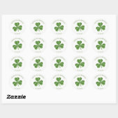 Sticker Rond Mariage Shamrock irlandais vert (Feuille)