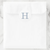 Sticker Rond Mariage simple Dusty bleu et blanc (Sac)