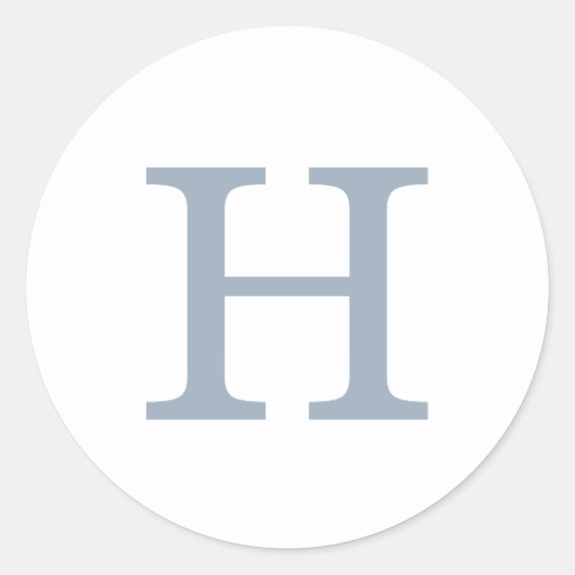 Sticker Rond Mariage simple Dusty bleu et blanc (Devant)