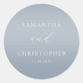 Sticker Rond Mariage simple Dusty Blue Couples (Devant)