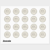 Sticker Rond Mariage Simple Écriture Calligraphique Trait Sage (Feuille)