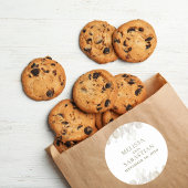 Sticker Rond Mariage Simple Elégant Sage Vert verdure