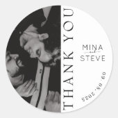 Sticker Rond Mariage simple en noir et blanc (Devant)