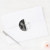 Sticker Rond Mariage simple en noir et blanc (Enveloppe)