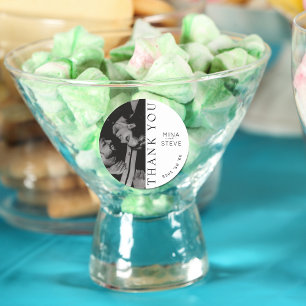 Sticker Rond Mariage simple en noir et blanc