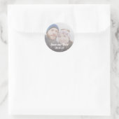 Sticker Rond Mariage simple Enregistrer la date Faux Vellum Pho (Sac)
