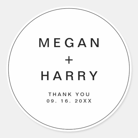 Sticker Rond Mariage simple et élégant (Devant)