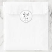 Sticker Rond Mariage simple minimaliste Merci noir ID523 (Sac)