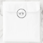 Sticker Rond Mariage simple noir blanc (Sac)
