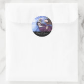 Sticker Rond Mariage simple | Photo classique Merci moderne (Sac)