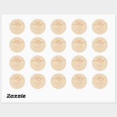 Sticker Rond Mariage simple script minimal fêtes en terre cuite (Feuille)