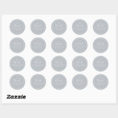Sticker Rond Mariage Simple Silver Calligraphy Script Treat (Feuille)