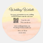 Sticker Rond Mariage site web ajouter Q R code scanner ajouter  (Devant)