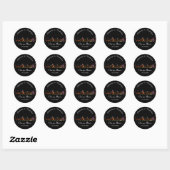 Sticker Rond Mariage Skyline de Chicago personnalisé (Feuille)