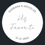 Sticker Rond Mariage Snack Sac Sucres Desserts Merci Favoriser<br><div class="desc">Sac-Snack mariage Sweets Desserts Merci Favoriser Sticker Rond Classique</div>