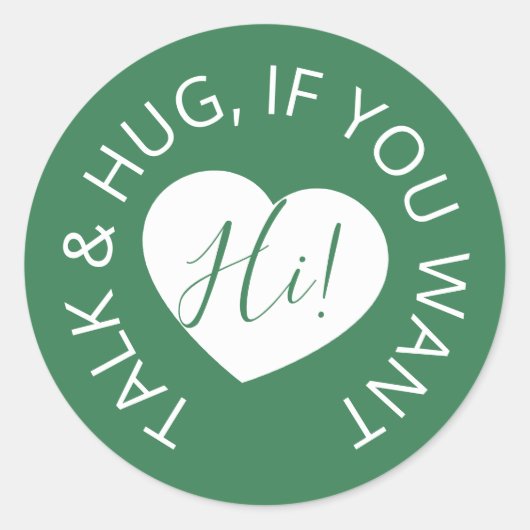 Sticker Rond Mariage social distance accueil coeur vert (Devant)