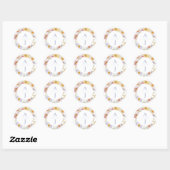 Sticker Rond Mariage Soft Garden Florals (Feuille)