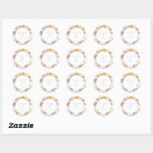 Sticker Rond Mariage Soft Garden Florals (Feuille)