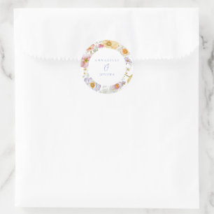 Sticker Rond Mariage Soft Garden Florals