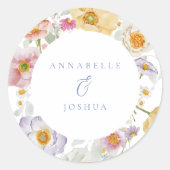 Sticker Rond Mariage Soft Garden Florals (Devant)