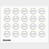 Sticker Rond Mariage sophistiqué Lilac et Peony (Feuille)