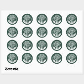 Sticker Rond Mariage sous l'arbre vert d'Aspe (Feuille)